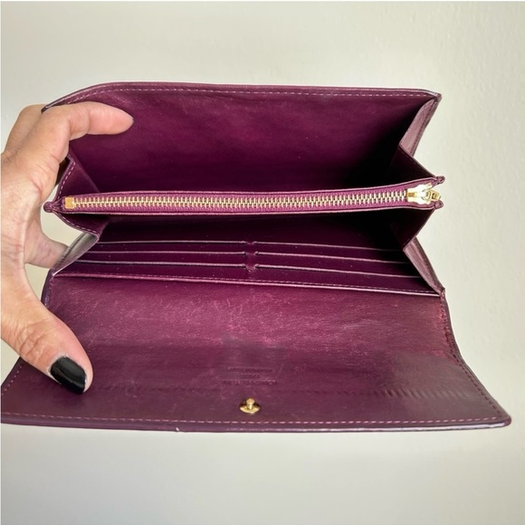 💃 LOUIS VUITTON Vernis Sarah Long Wallet Amarante - Picture 12 of 15